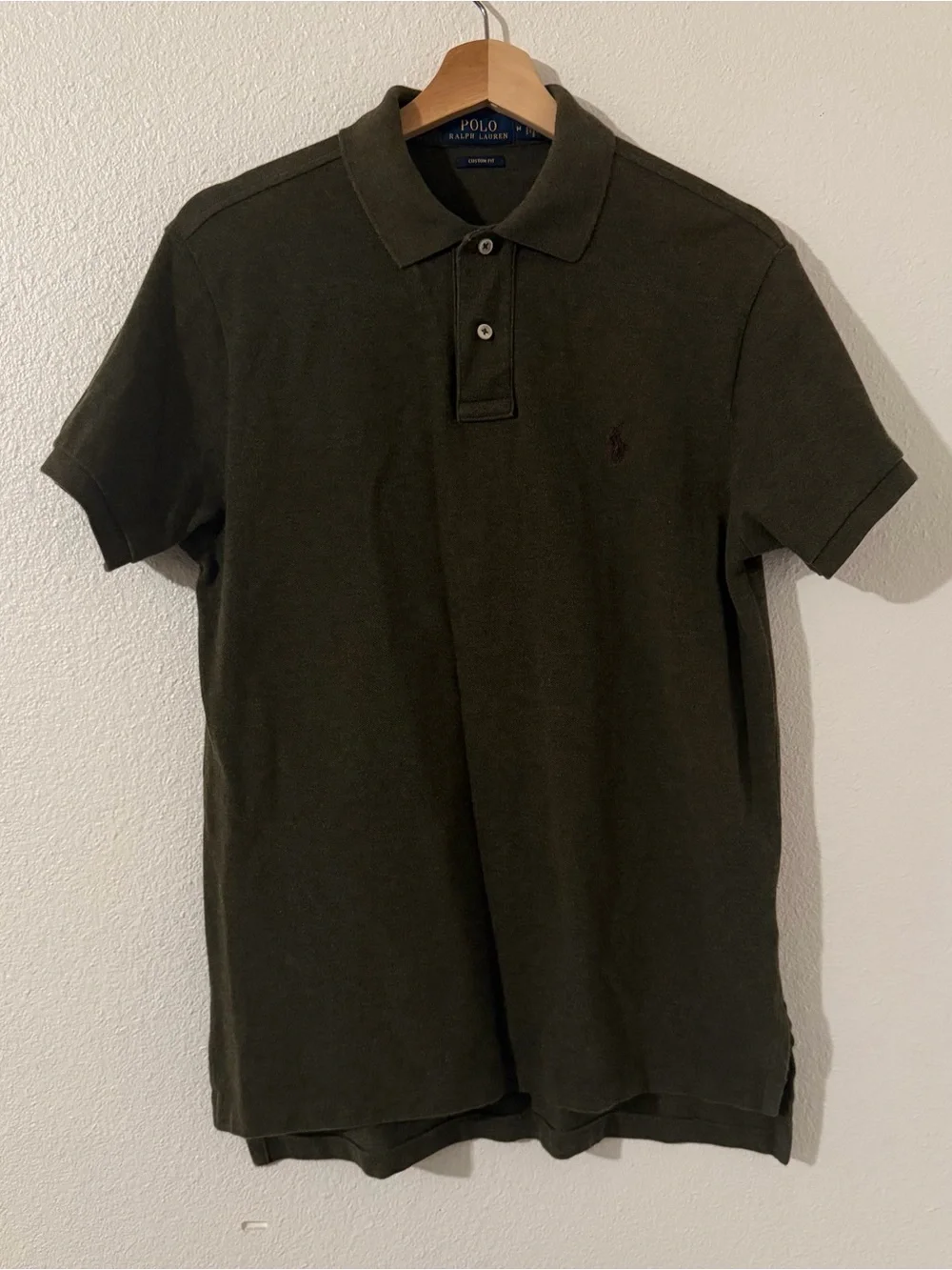 Ralph Lauren Men's 100% Cotton Dark Olive Green Polo Shirt Size Medium